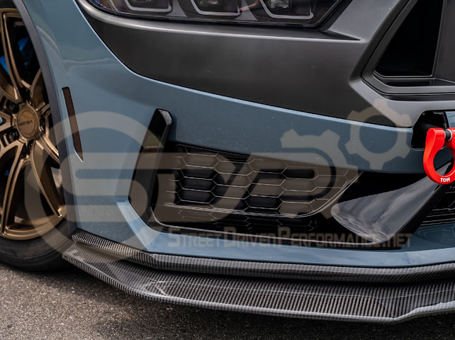 2024-Up Ford Mustang S650 | Dark Horse Factory Style CARBON FIBER Front Bumper Lip Splitter Ground Effects